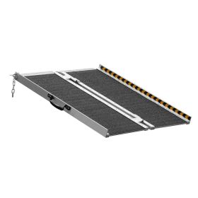 VEVOR Portable Wheelchair Ramp, 3 ft 800 lbs Capacity, Non-Slip Aluminum Folding Threshold Ramp, Foldable Mobility Scooter Ramp Wheel Chair Ramp