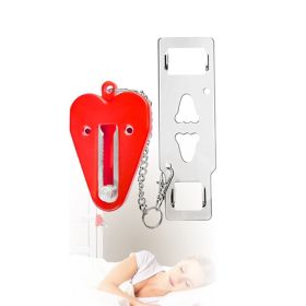 Anti-theft Door Stopper Portable Hotel Door Lock for Safety Home Latch (Color: Red, Type: Door Lock)